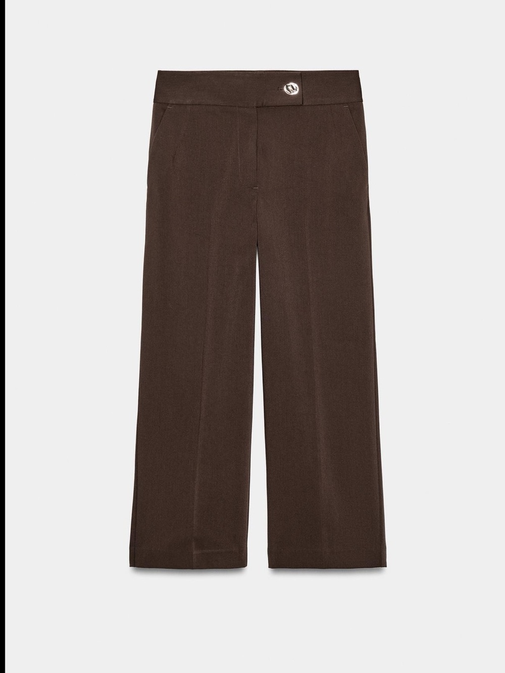 Zara Women's Brown Wide-Leg Tailored Pants - Picture 6 of 10